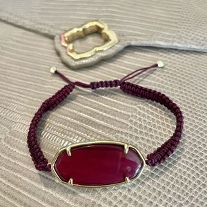 Elle Gold Friendship Bracelet in Burgundy Illusion